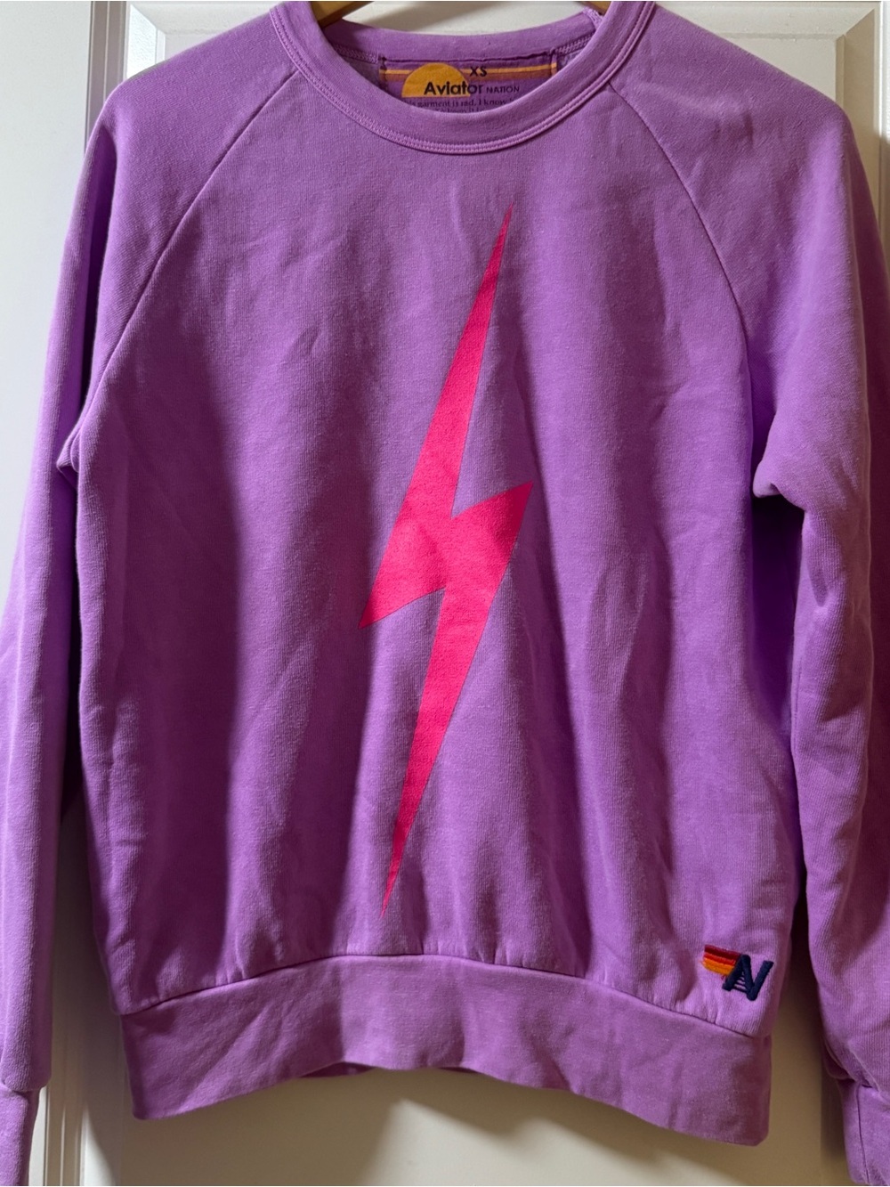 Aviator Nation Purple Pink Bolt Sweatshirt